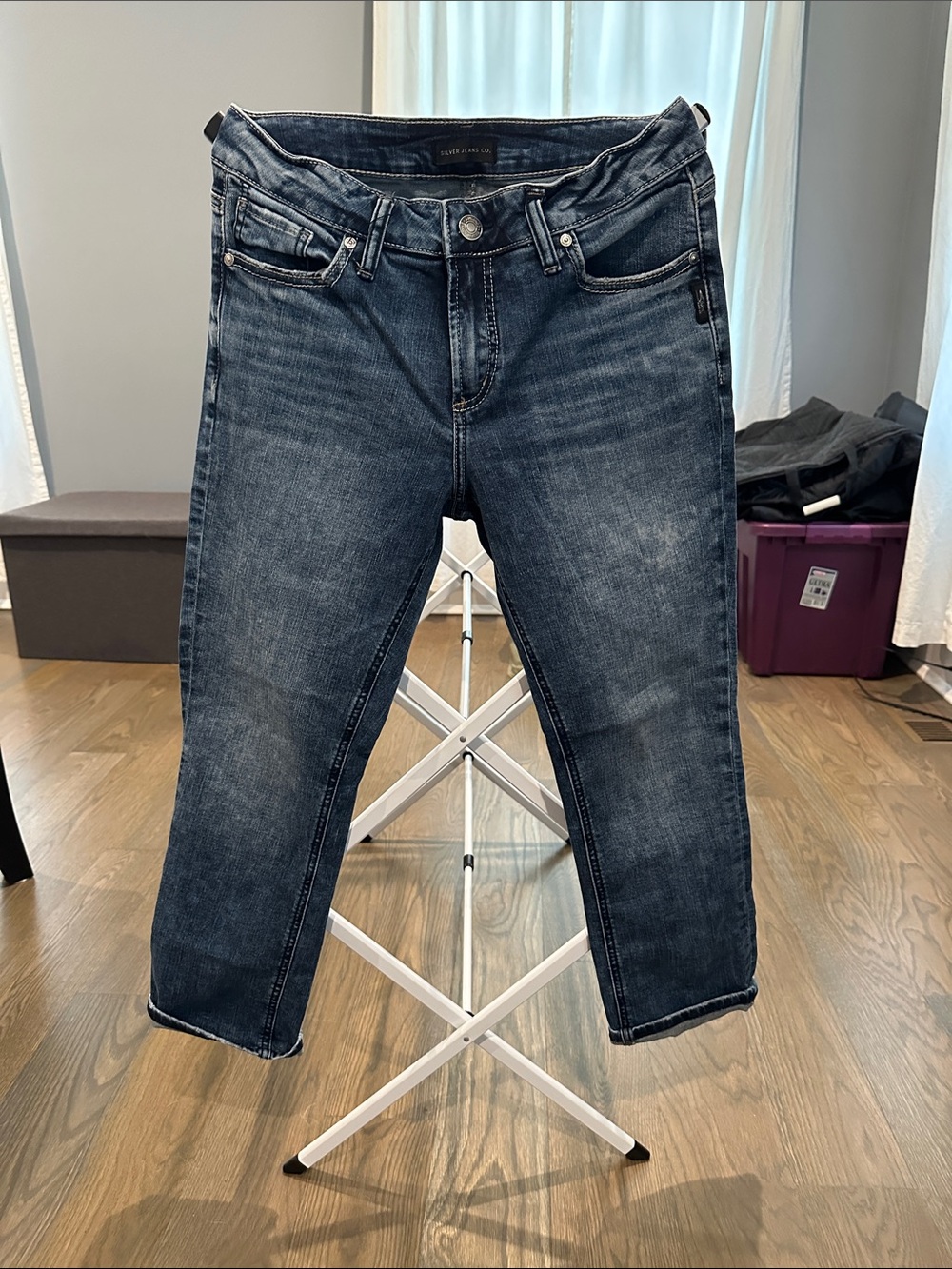 Silver Jeans Elyse Capri Dark Indigo Wash